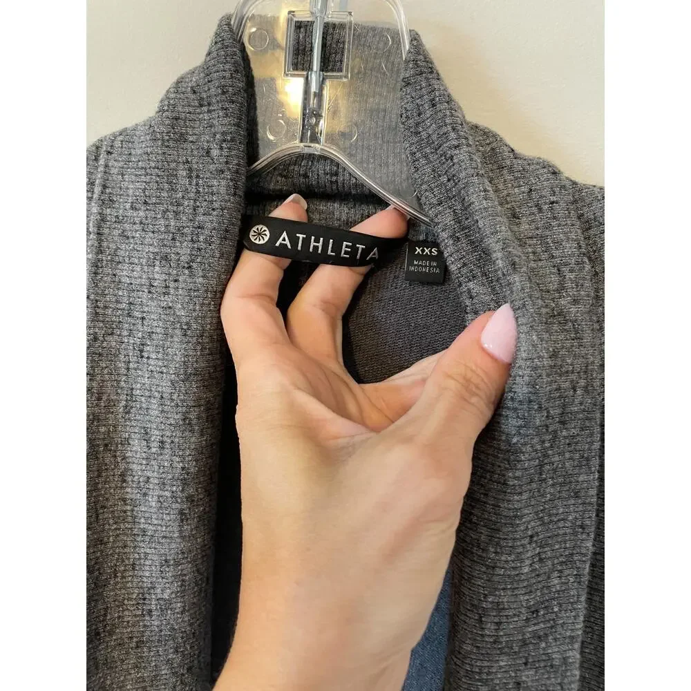 Athleta Oversized Open Front Cardigan Black Gray Size XXS